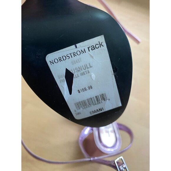 BLACK Suede Studio BNWT purple metallic "Emani" sandals block heel NEW - Picture 7 of 9